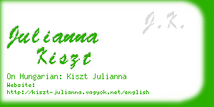 julianna kiszt business card